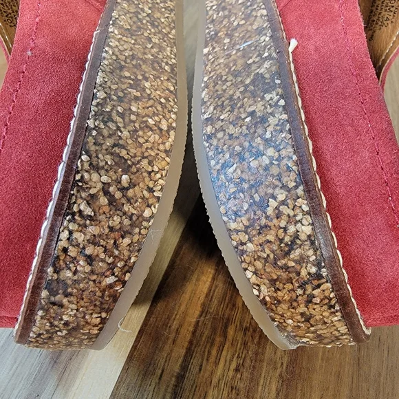 Lucky Brand | 12 Tamala Red Leather Clogs Mules Boho Comfy Casual - Picture 10 of 15